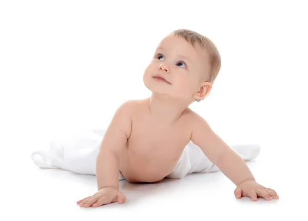 Il piccolo bambino isolato su bianco — Foto Stock