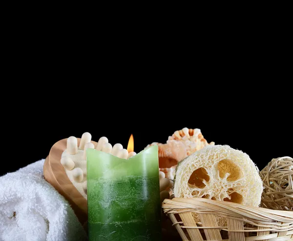 Conjunto de massagem e um descascamento - Procedimentos de SPA — Fotografia de Stock