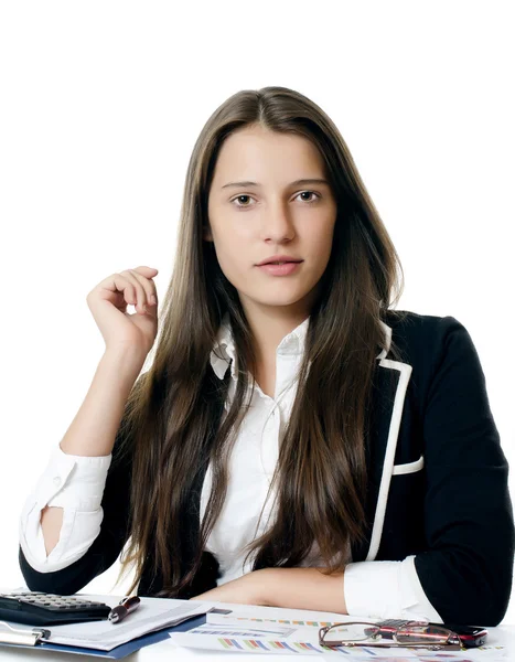 Portret van de jonge mooie zakenvrouw — Stockfoto