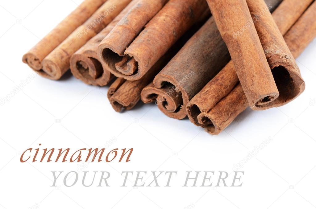 Sticks cinnamon isolated on white background