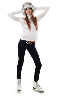 güzel bir kadın olarak buz pateni