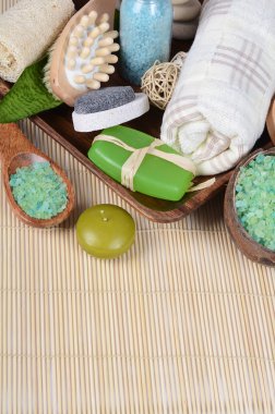 Bambu halıya Spa-yordamları için ayarla