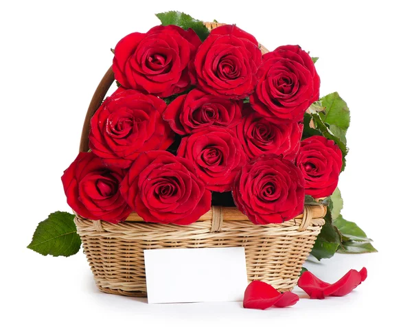 Bouquet of red roses isolated on white background — Stock Photo, Image