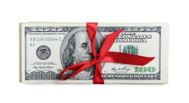 beyaz izole dolarlık banknotlar