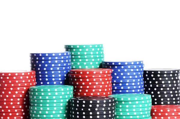 Casino fichas aisladas en blanco —  Fotos de Stock