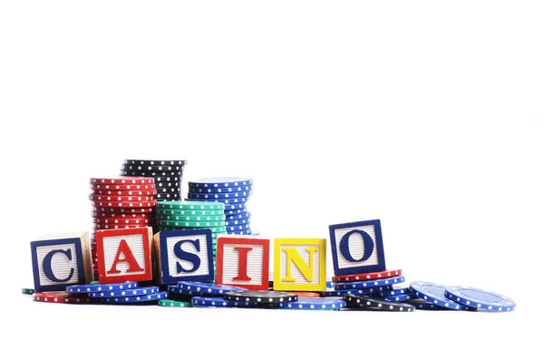 Casino fichas aisladas en blanco — Foto de Stock