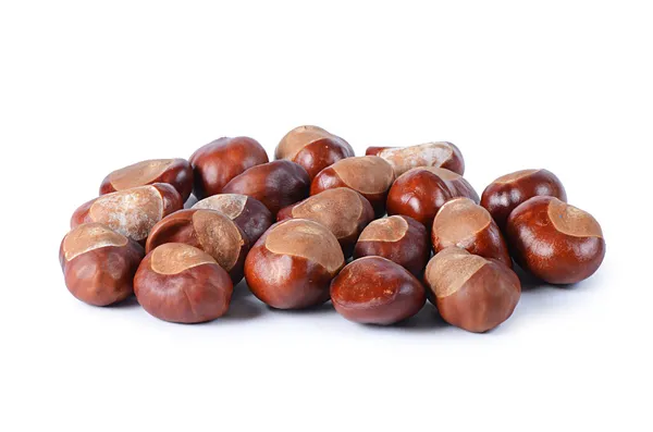 Castagne isolate su sfondo bianco — Foto Stock