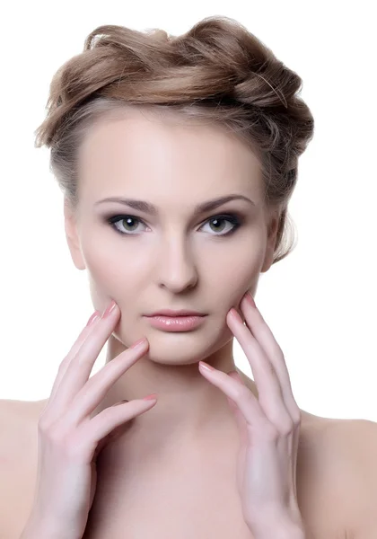 Porträt der schönen Frau mit professionellem Make-up — Stockfoto