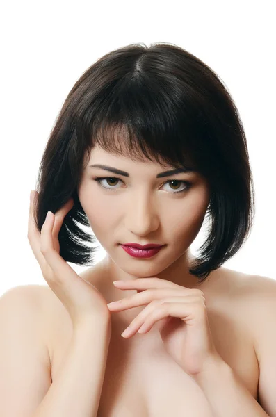 Портрет женщины с профессиональным макияжем — стоковое фото