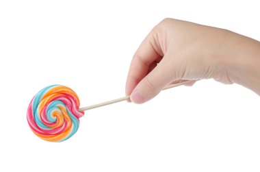 Renkli lolipop beyazda izole edilmiş.