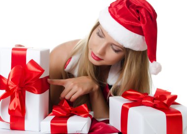 Noel kızı hediye kutuları