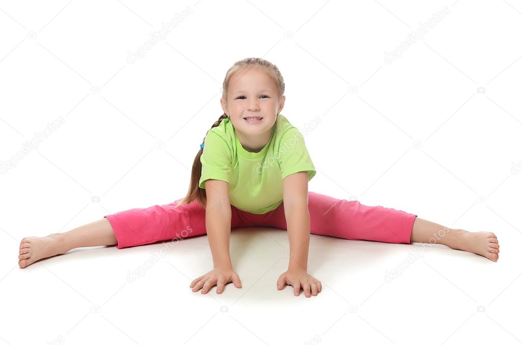 antydning eskalere tage Den lille pige i sportstøj — Stock-foto © voronin-76 #33424199