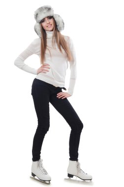 güzel bir kadın olarak buz pateni