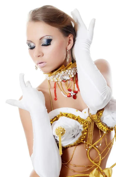 La ragazza-ballerina in un costume dell'imperatrice — Foto Stock