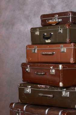 bir duvar, eski retro çanta