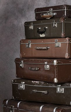 bir duvar, eski retro çanta