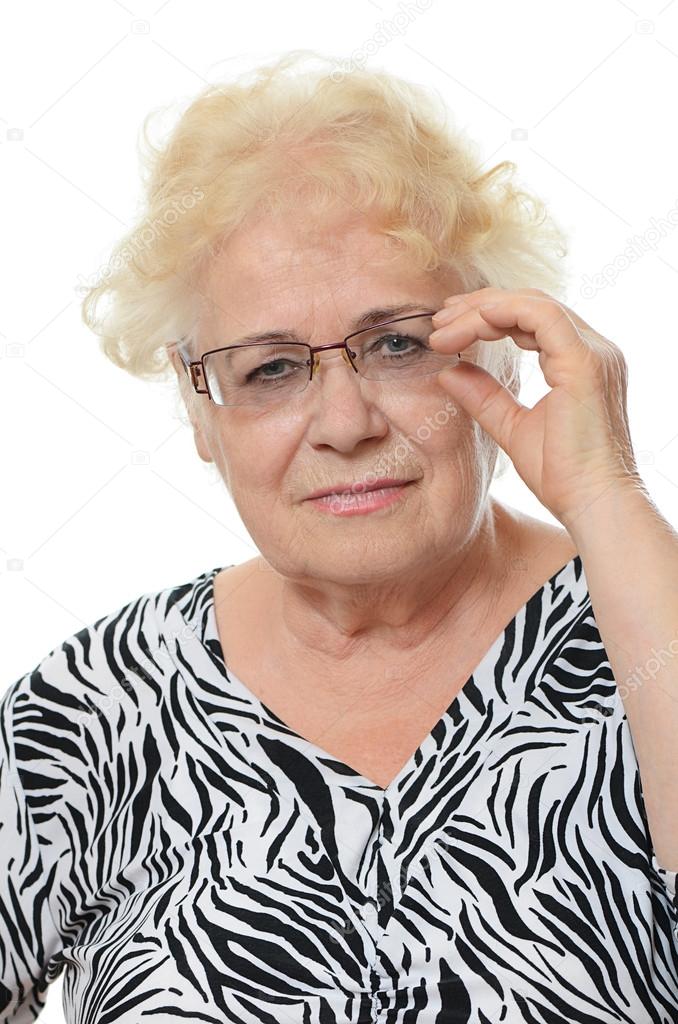 Old woman in glasses
