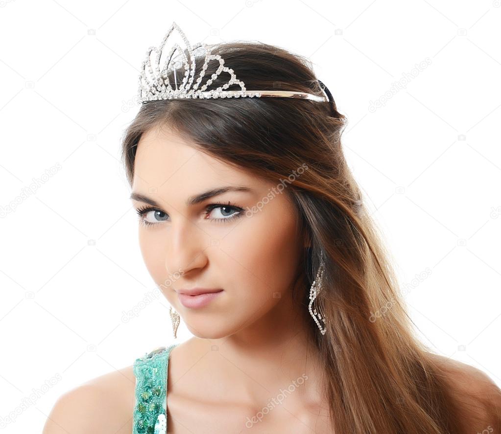 Woman with a tiara on a head