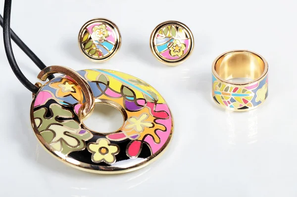 Costume jewellery with enamel — Stock Photo, Image