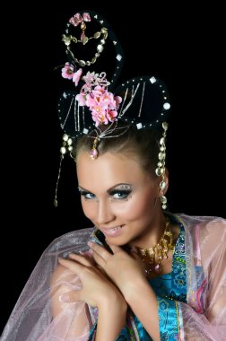 kostümlü Japon kız-dancer