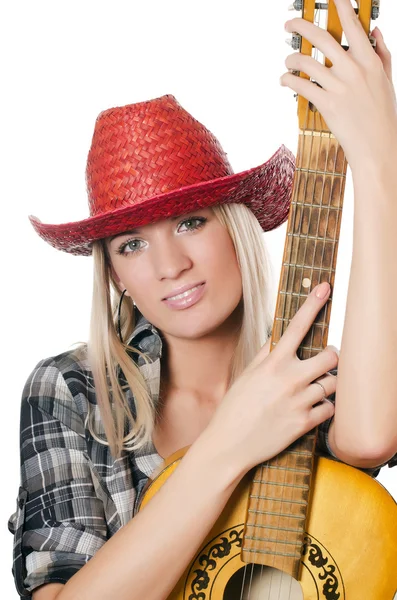 Menina em um chapéu de cowboy — Fotografia de Stock