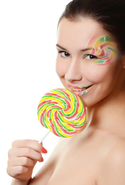 Girl with candy — Stock Photo, Image