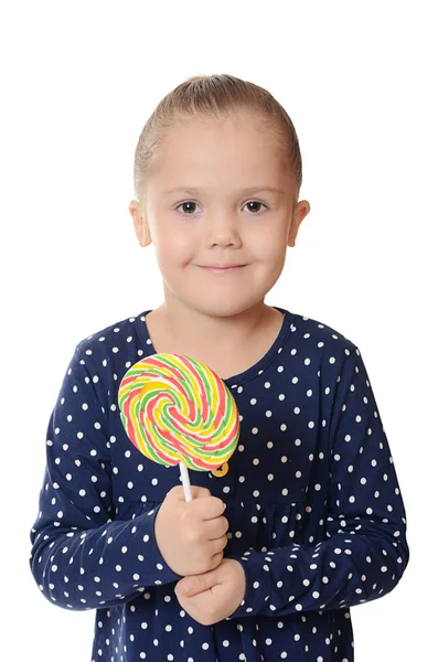 Menina com pirulito — Fotografia de Stock