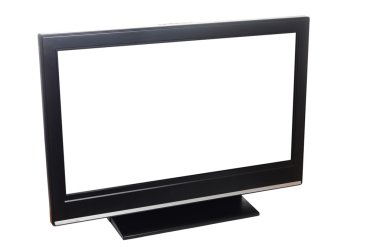  düz ekran tv üzerinde beyaz izole.