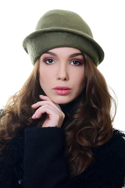 Woman in  autumn beret — Stock Photo, Image