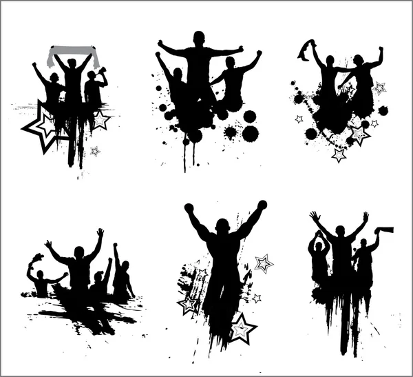 Set of silhouettes for sports championships and concerts — Stock Vector