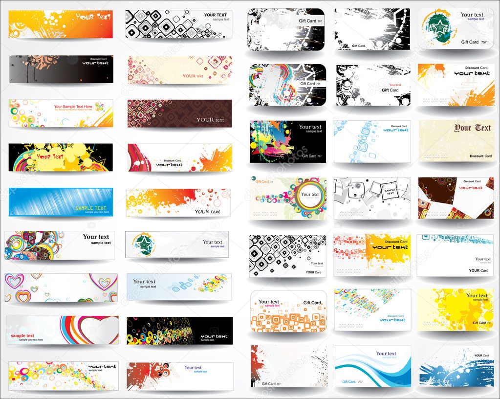 Mix collection banners and business cards Stock Vector Image by ©Amitofo 13394792