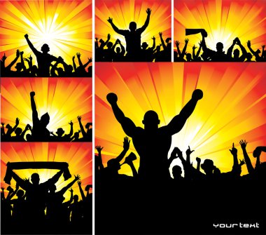 Spor Şampiyonası ve konser afişlerini kümesi