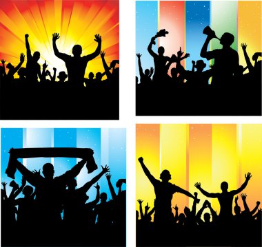 Set of posters for sports championships and concerts clipart