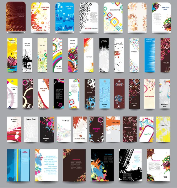 el ilanları, afişler, Etiketler, roll-up ve kart kümesi .