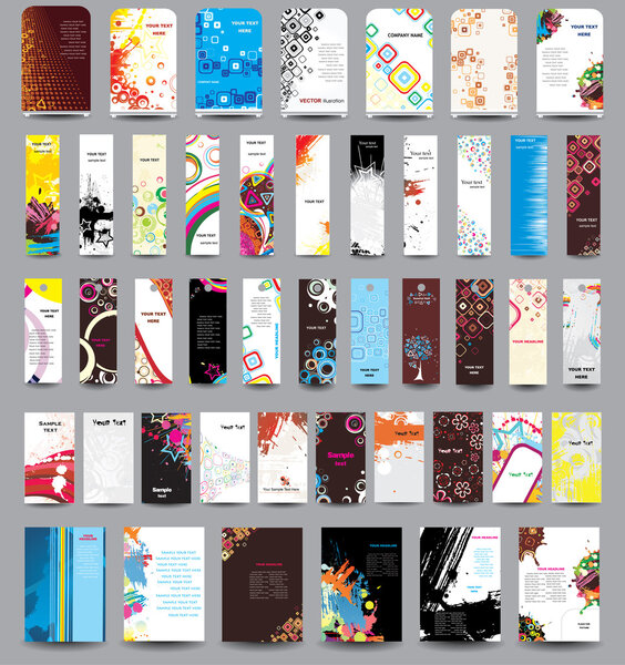 A set of flyers, banners, labels, roll-up and card .