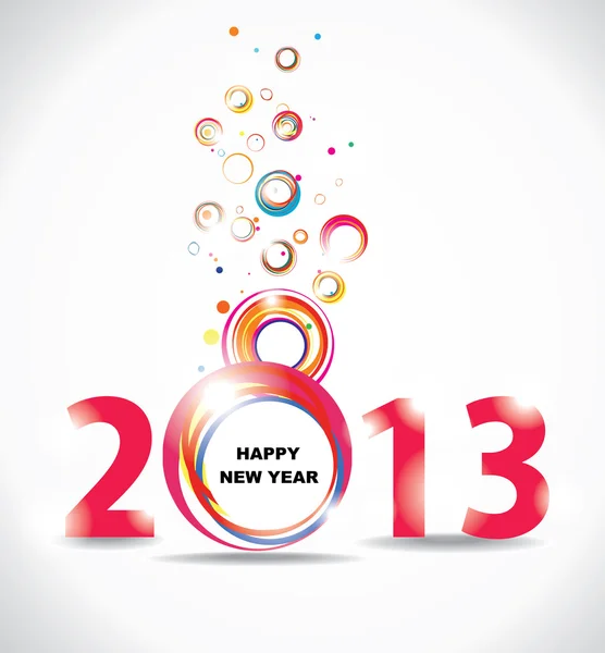 New year 2013 in white background. Abstract poster — Stock Vector
