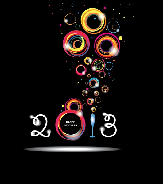 Nuevo año 2013 en fondo negro. Cartel abstracto — Vector de stock