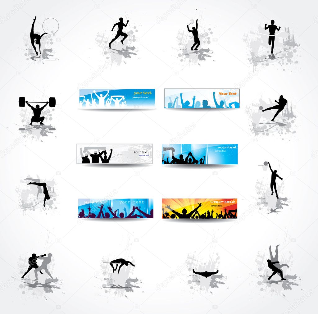 Set. Icons for sports championships .