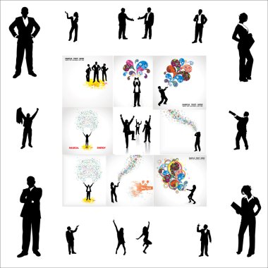 Posterler ve iş için silhouettes