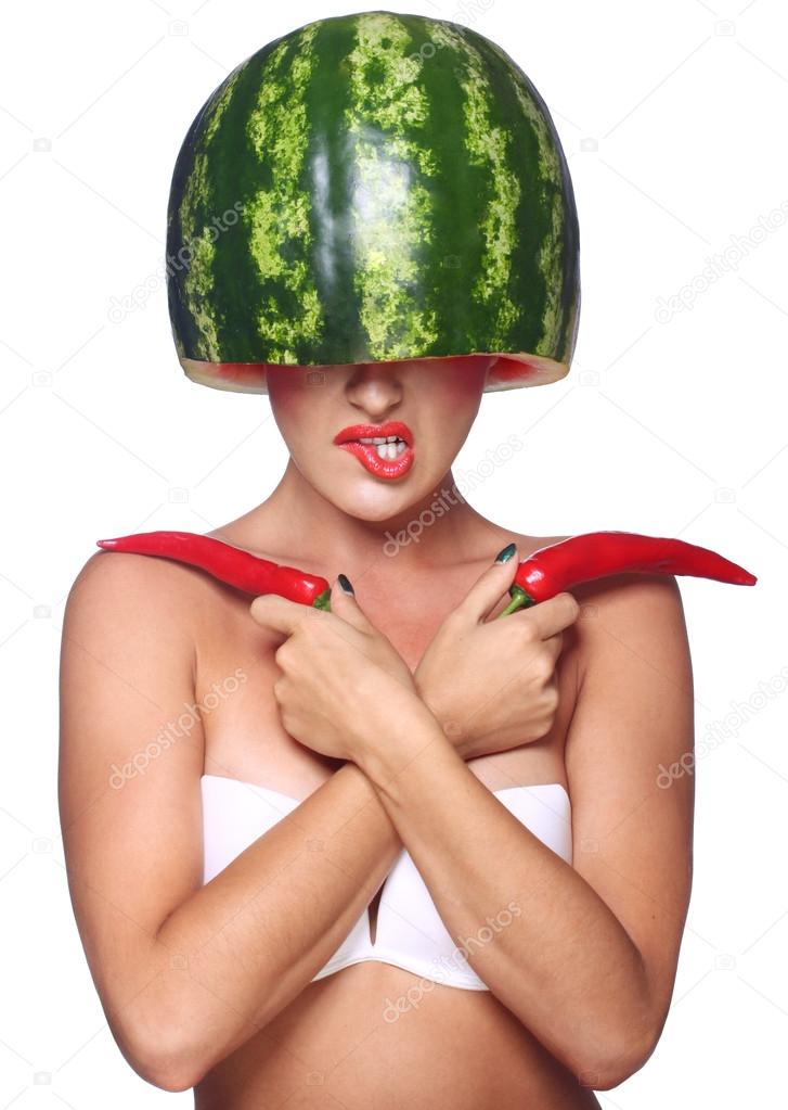 Girl with watermelon