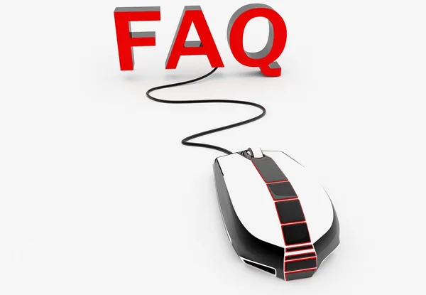 Design faq ikonen med musen, 3d render. — Stockfoto