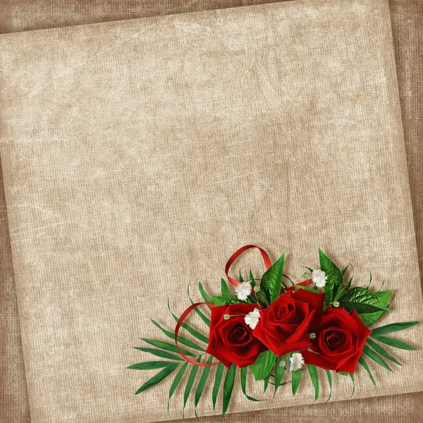 Cartão vintage para o feriado com flor no backgro abstrato — Fotografia de Stock