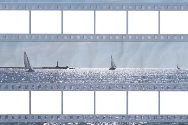 Deniz arka planda film ile deniz kartı