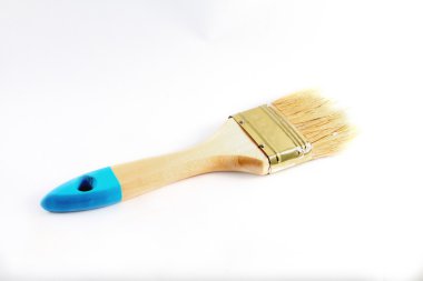 Beyaz bir arka plan üzerinde boya fırçası