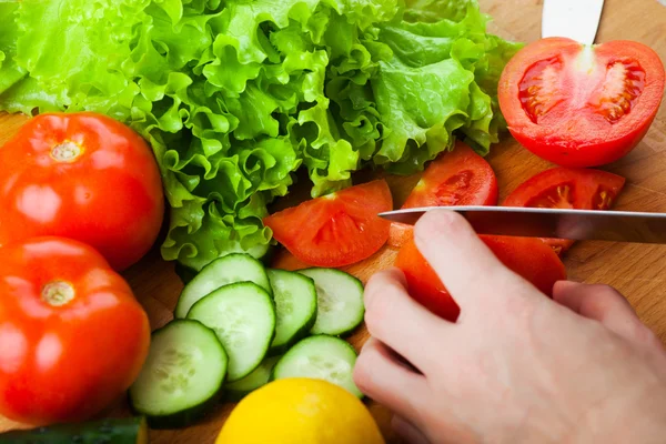 Cortar verduras — Foto de Stock