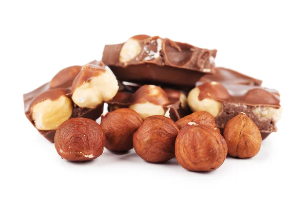 Chocolate with nuts — Stock Photo, Image