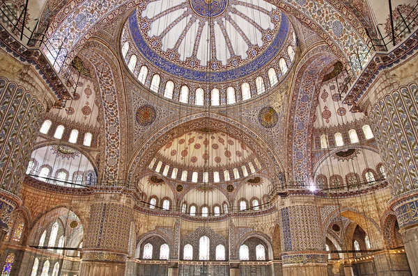 Sultanahmet Blue mosque interior - dome — Stock Photo, Image