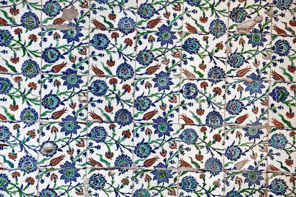 Sultanahmet Blue Mosque Interior Tiles Stock Photo