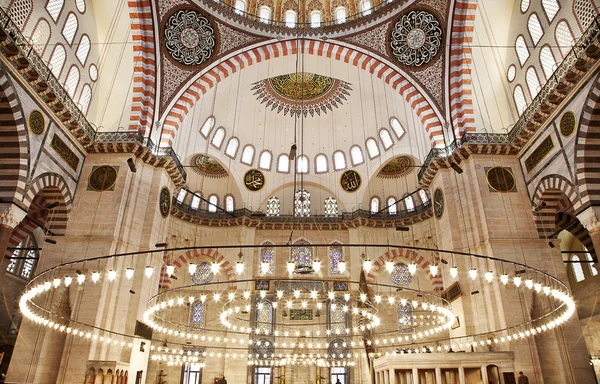 Suleymaniye mecset, Isztambul, Törökország - belső — Stock Fotó