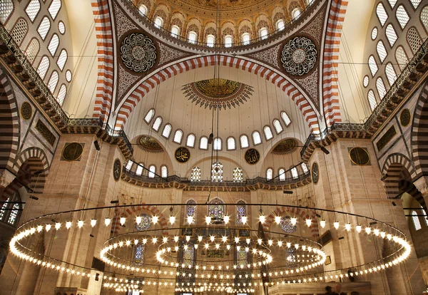 Suleymaniye Mosque in Istanbul Turkey - interior — Stock Photo, Image